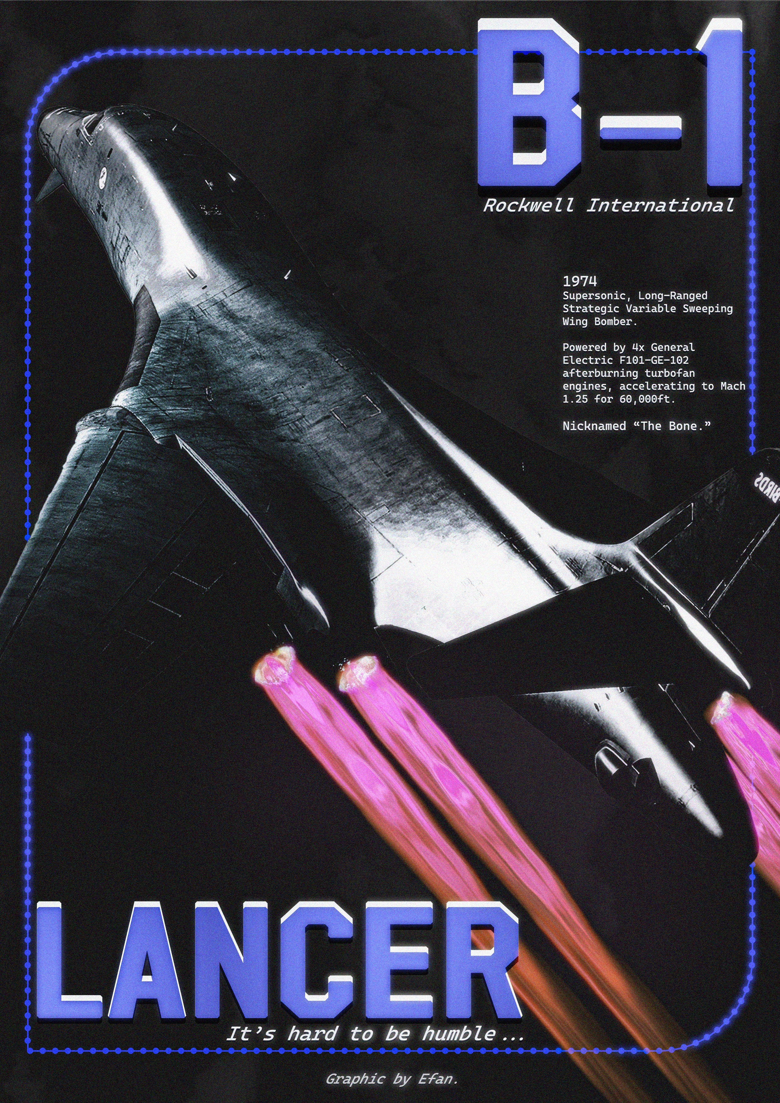 B-1 Lancer "The Bone" Retro Portrait