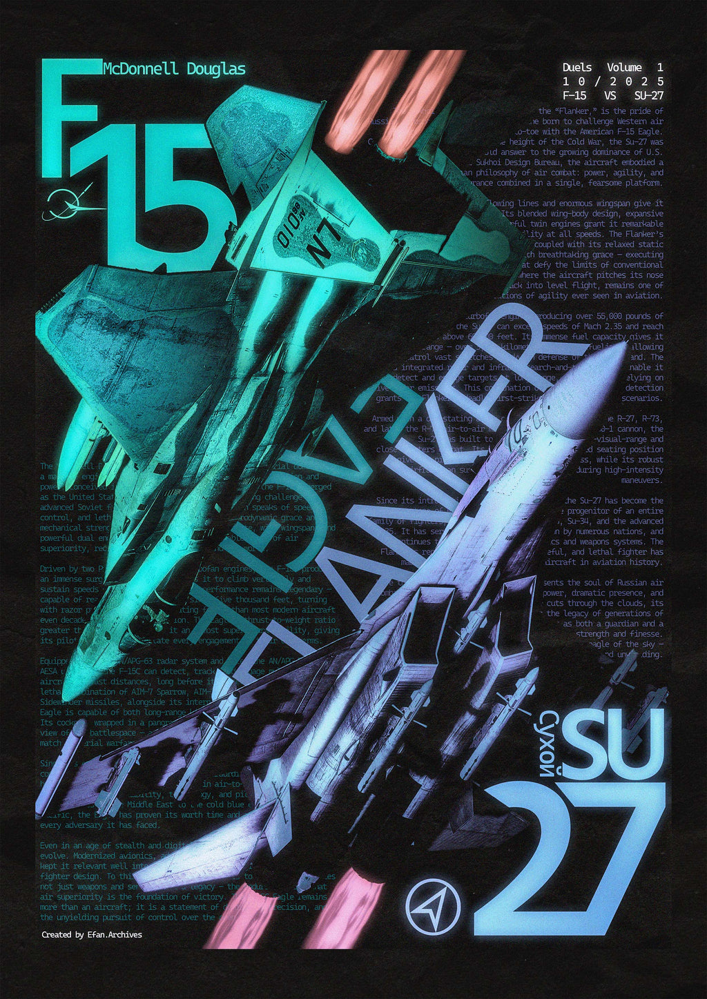 F-15 SU-27 Duel Portrait