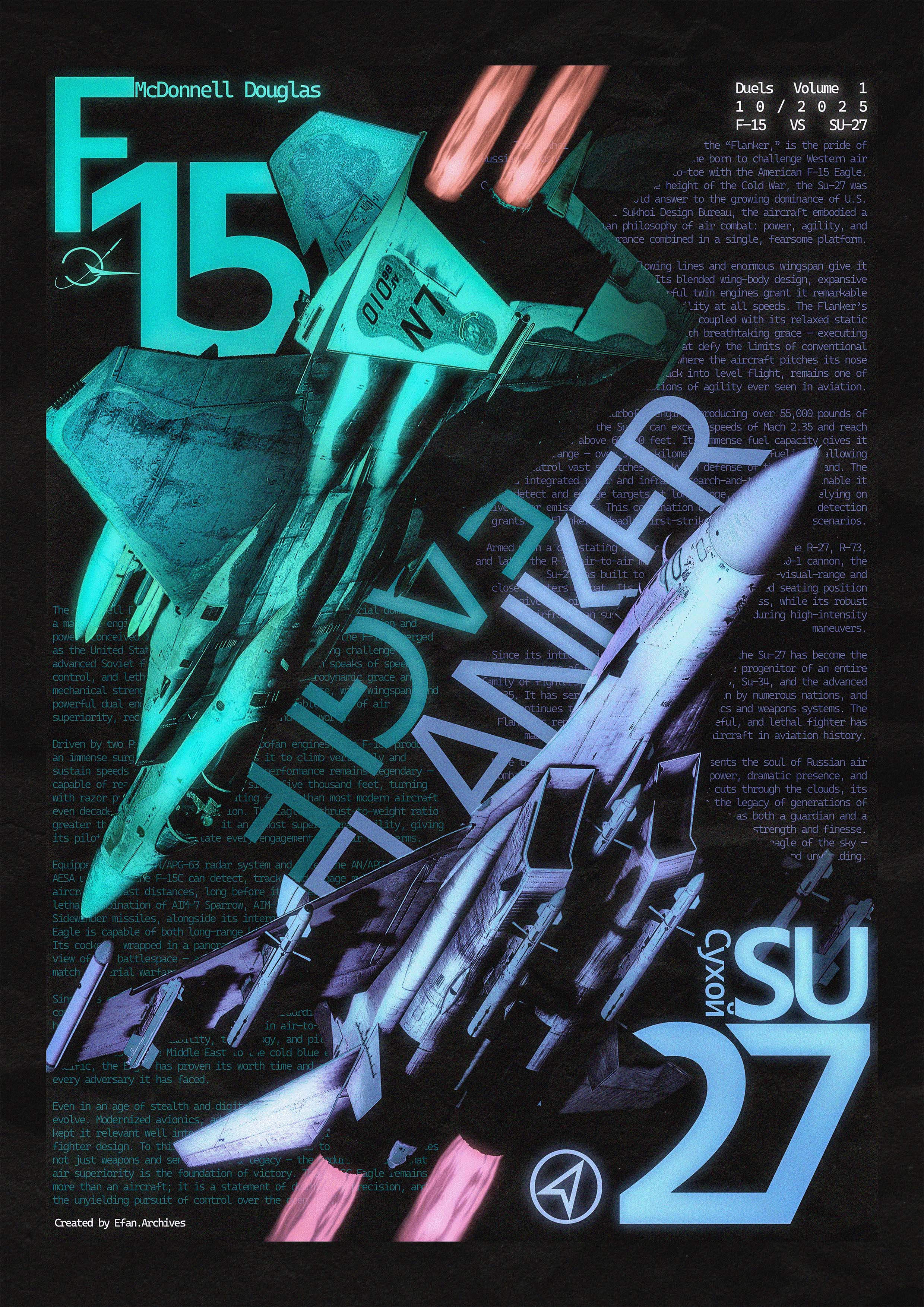 F-15 SU-27 Duel Portrait