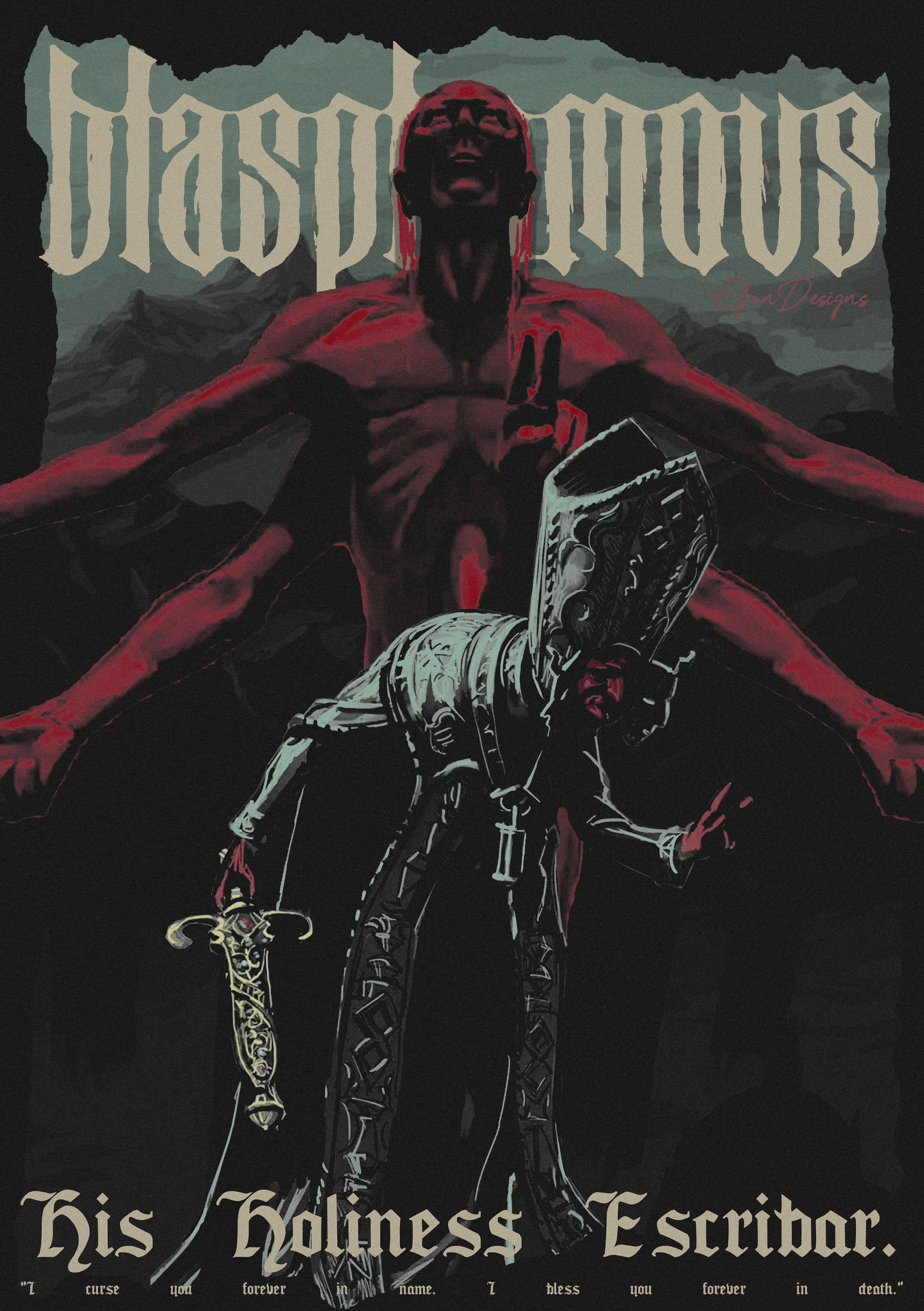 "His Holiness Escribar" Blasphemous Portrait